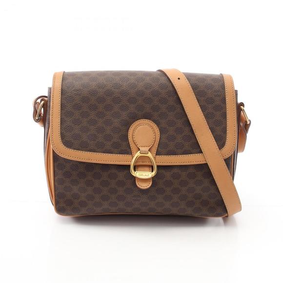 CELINE Brown Leather Shoulder Bag - Picture 1 of 10